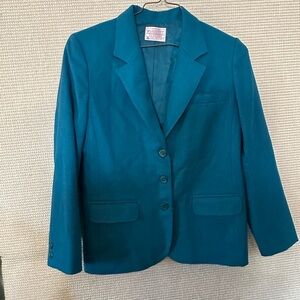 Pendleton Petite Teal Women's Blazer 100% Pure Virgin Wool